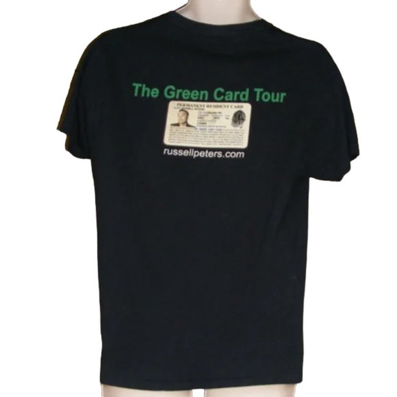 RUSSELL PETERS Tshirt, S, Green Card Tour, 2 sided, Comedian, Black, Short slv - Picture 5 of 8